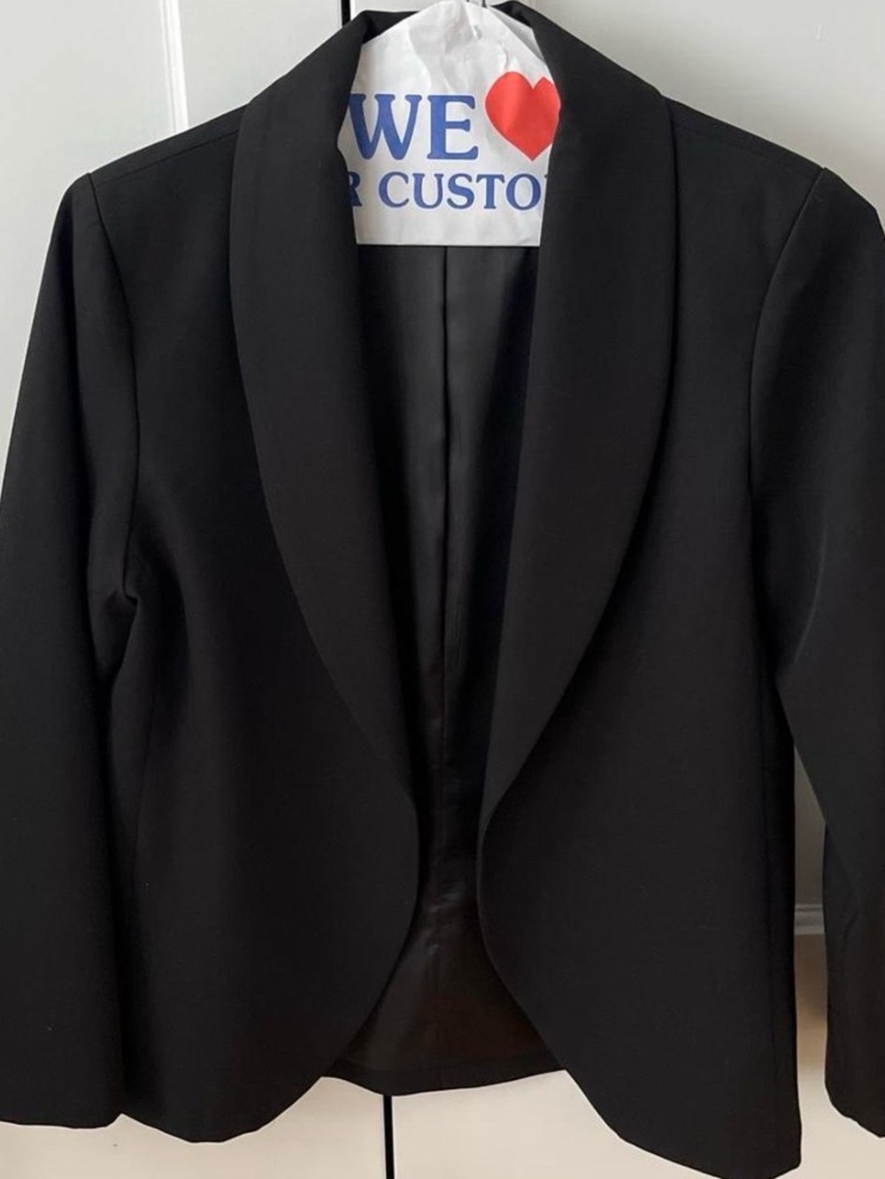 Black Open-Front Women's Blazer